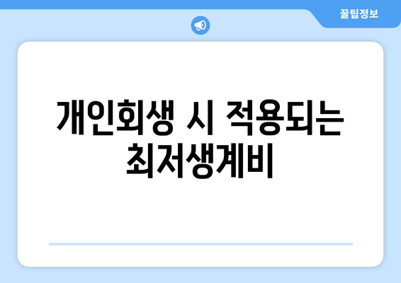 개인회생 시 적용되는 최저생계비