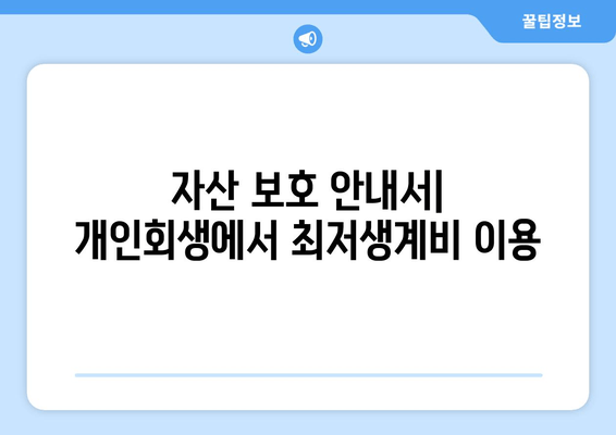 자산 보호 안내서| 개인회생에서 최저생계비 이용