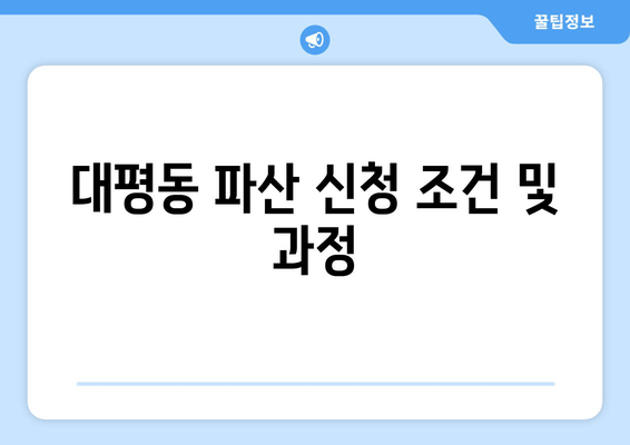 대평동 파산 신청 조건 및 과정