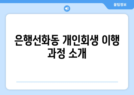 은행선화동 개인회생 이행 과정 소개