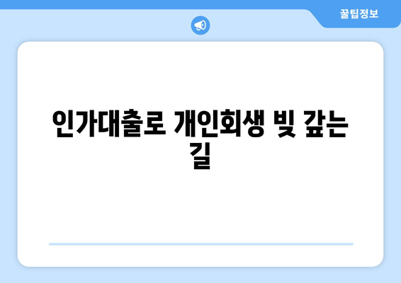 인가대출로 개인회생 빚 갚는 길