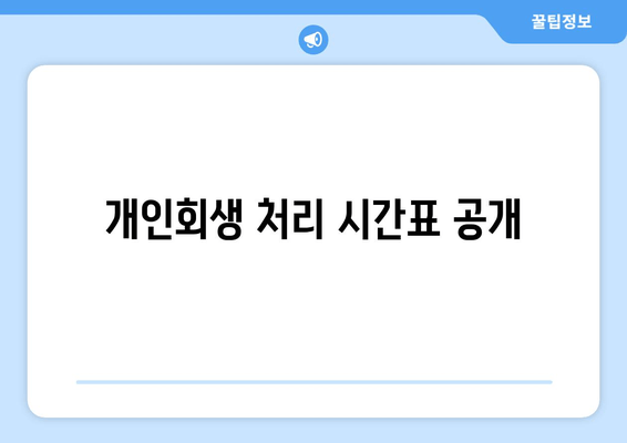 개인회생 처리 시간표 공개