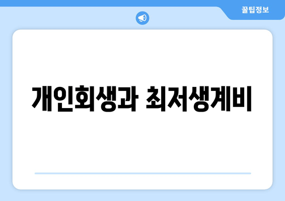 개인회생과 최저생계비