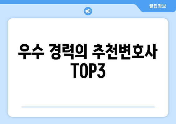 우수 경력의 추천변호사 TOP3