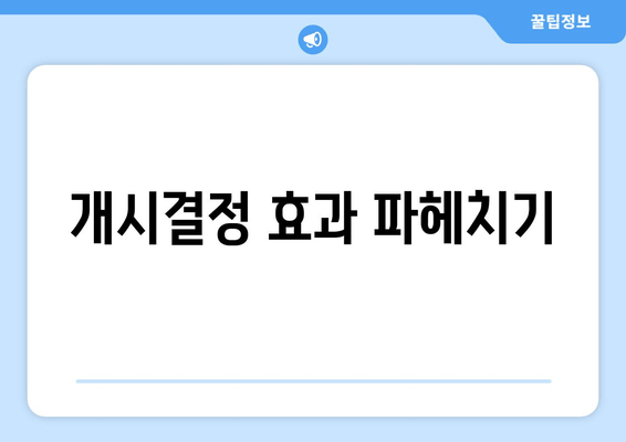 개시결정 효과 파헤치기