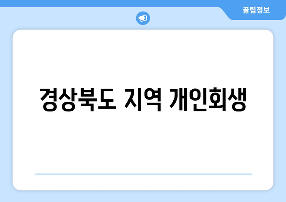 경상북도 지역 개인회생