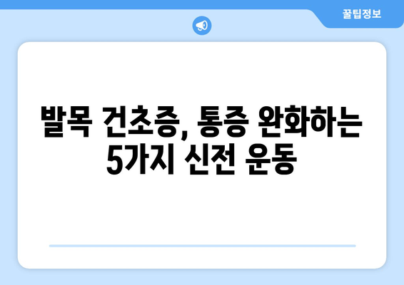 발목 건초증 완화를 위한 발목 신전 운동| 유연성 및 가동성 향상 가이드 | 발목 통증, 재활 운동, 운동 방법