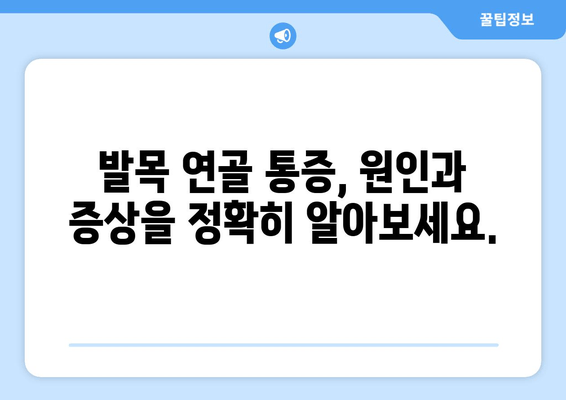 발목 연골 통증, 이제 효과적으로 관리하세요! | 발목 통증, 연골 손상, 운동법, 재활