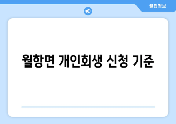 월항면 개인회생 신청 기준