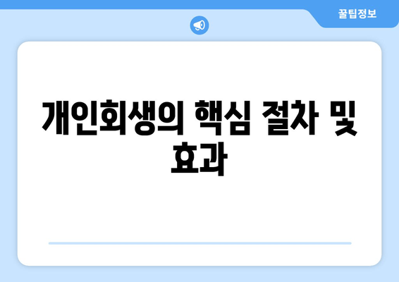 개인회생의 핵심 절차 및 효과