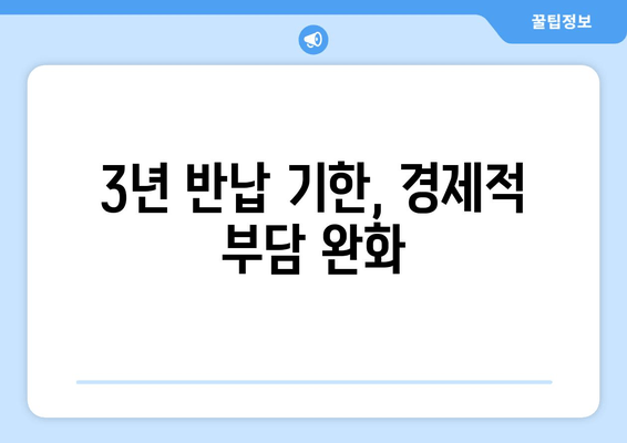 3년 반납 기한, 경제적 부담 완화