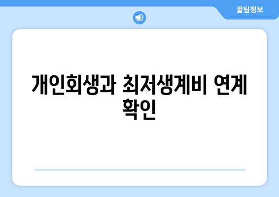 개인회생과 최저생계비 연계 확인