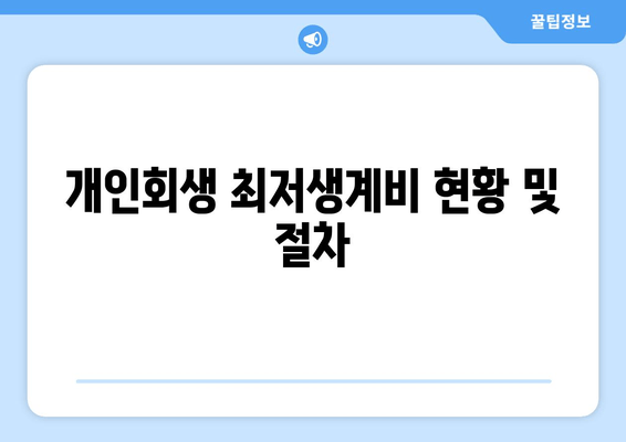 개인회생 최저생계비 현황 및 절차