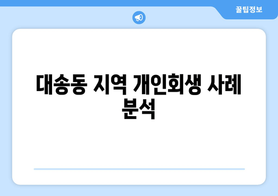 대송동 지역 개인회생 사례 분석