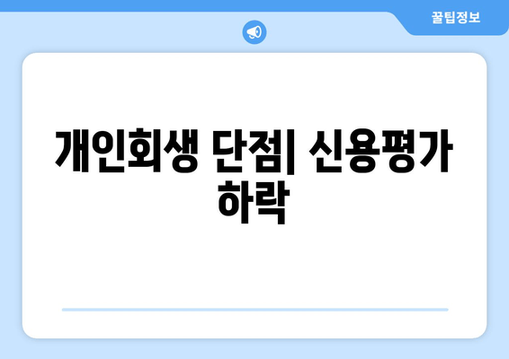 개인회생 단점| 신용평가 하락