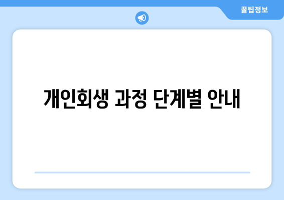 개인회생 과정 단계별 안내