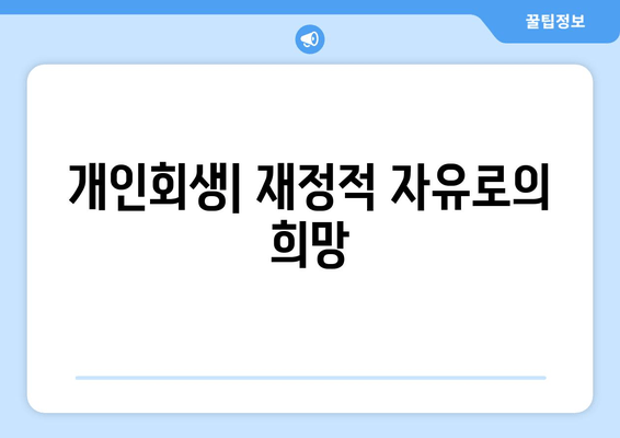 개인회생| 재정적 자유로의 희망