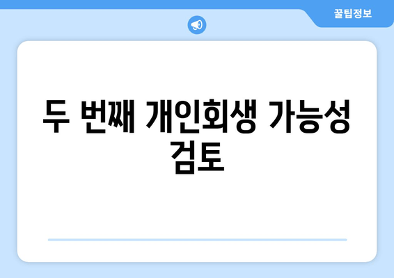 두 번째 개인회생 가능성 검토