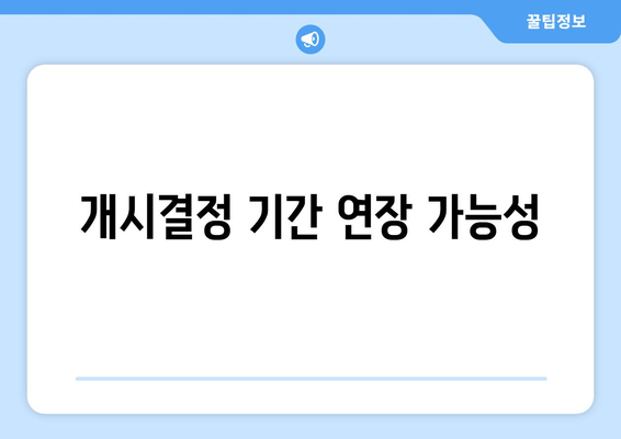 개시결정 기간 연장 가능성