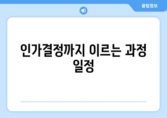 인가결정까지 이르는 과정 일정