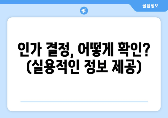 인가 결정, 어떻게 확인? (실용적인 정보 제공)