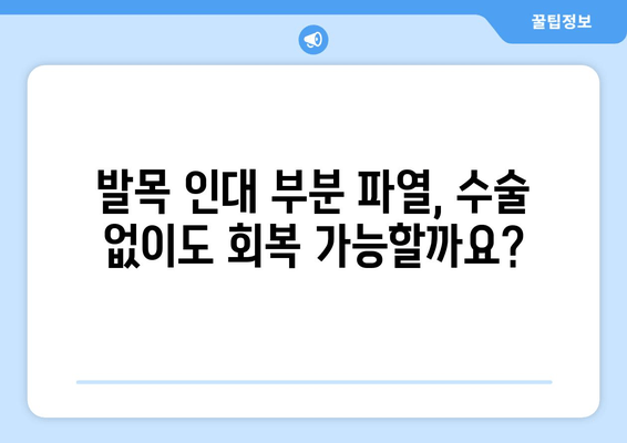 발목 인대 부분 파열, 수술이 필요할까요? | 발목 인대 부분 파열, 수술 선택 가이드, 재활, 회복