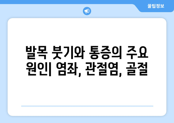 발목 붓기와 통증의 원인| 염좌, 관절염, 골절 | 증상, 원인, 진단, 치료, 예방