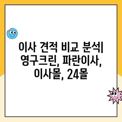 이사 견적 비교| 영구크린, 파란이사, 이사몰, 24몰의 청소, 에어컨, 냉장고 포함 견적 비교 분석 | 이사업체, 이사 견적, 이사 비용, 이삿짐센터