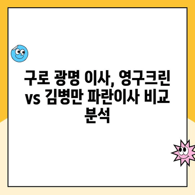 구로 광명 이사, 영구크린 vs 김병만 파란이사| 꼼꼼 비교 분석 | 이사업체 추천, 가격, 서비스