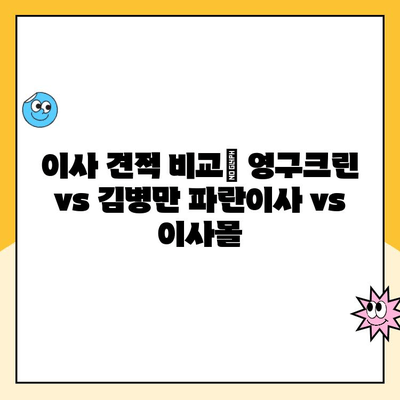 영구크린, 김병만 파란이사, 이사몰 견적 비교| 나에게 맞는 이사 서비스는? | 이사 견적 비교, 이사업체 추천, 이사 준비 가이드