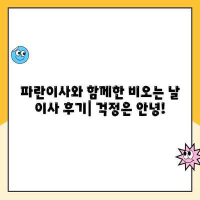 비오는 날 이사, 김병만 파란이사와 맛집으로 걱정 끝! | 이사 후기, 맛집 추천, 비오는 날 이사 팁