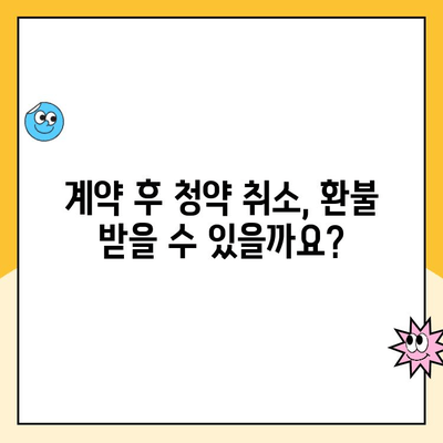 청약 취소, 주택 청약 전후 꼭 알아야 할 것 | 청약, 계약, 환불, 위약금