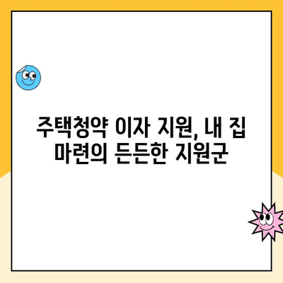 주택 청약 이자 보조금으로 내 집 마련, 저금리의 꿈을 현실로! | 주택청약, 이자 지원, 저금리 대출, 내 집 마련 가이드