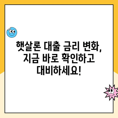 햇살론 대출 금리 변화, 지금 바로 확인하고 대비하세요! | 햇살론, 금리 변동, 시장 상황, 대출 전략