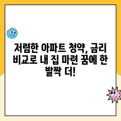 저렴한 아파트 청약, 금리 비교로 성공 확률 높이세요! | 청약 대출, 금리 비교, 저렴한 아파트, 청약 당첨 팁