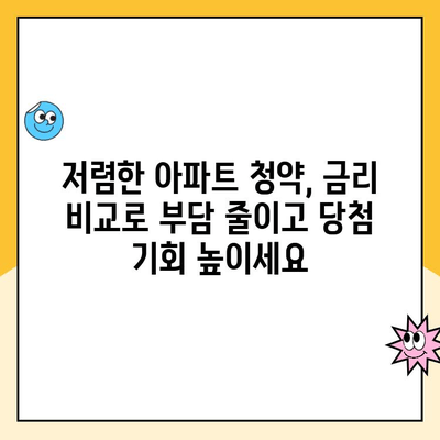 저렴한 아파트 청약, 금리 비교로 성공 확률 높이세요! | 청약 대출, 금리 비교, 저렴한 아파트, 청약 당첨 팁