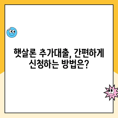 온라인 햇살론 추가대출 조건 완벽 정리| 자격, 한도, 금리, 필요서류까지! | 햇살론, 추가대출, 대출 조건, 신청 방법