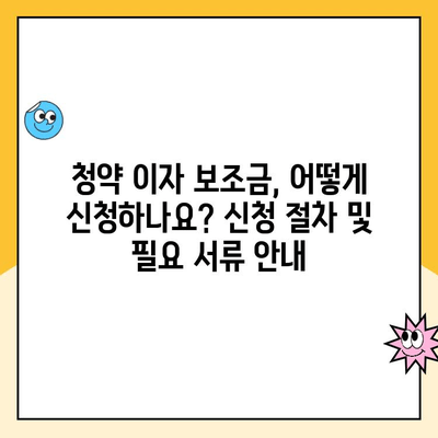 청약 이자 보조금 활용 가이드| 꿈의 집, 한 걸음 더 가까이 | 주택 구매, 금융 지원, 청약 대출