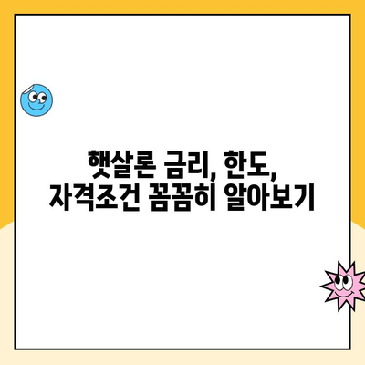 햇살론 신용 점수별 맞춤 대출 조건 완벽 가이드 | 신용등급, 금리, 한도, 자격조건, 햇살론 대출 꿀팁