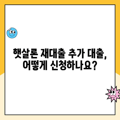 햇살론 재대출 추가 대출 신청, 자격부터 절차까지 완벽 가이드 | 햇살론, 재대출, 추가대출, 신청 방법