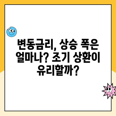 변동금리 주택대출 조기 상환, 지금이 적기일까요? | 금리 변동, 상환 전략, 재테크