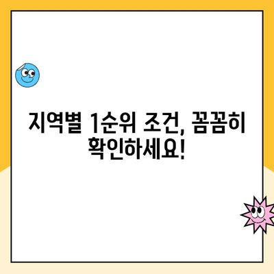 주택청약 1순위 조건 완벽 정리| 지역별, 유형별 자격 확인 가이드 | 청약, 1순위, 자격 조건, 지역, 유형