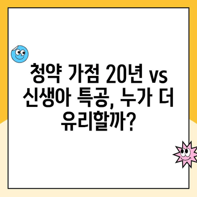 주택청약저축 20년 가점 vs 신생아 특공| 어떤 게 유리할까요? | 청약 가점, 신생아 특별공급, 주택청약, 당첨 확률 비교