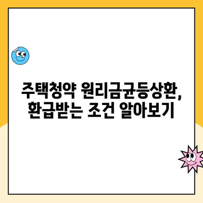 주택청약 원리금균등상환 환급, 이렇게 받으세요! | 주택청약, 환급, 원리금균등상환, 꿀팁