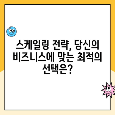 스케일링 비교 분석| 어떤 방법이 당신의 비즈니스에 최적일까요? | 스케일링 전략, 성장 전략, 비즈니스 확장