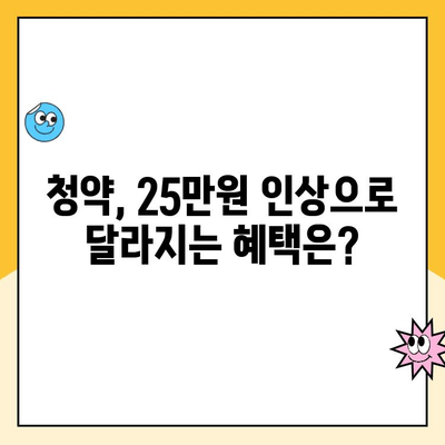 주택청약 25만원 인상, 나에게 어떤 변화가 있을까요? | 청약 가이드, 변동 사항, 혜택