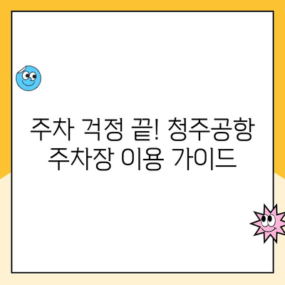 청주공항 제주도 여행, 주차부터 식사까지 완벽 가이드 | 주차 요금, 국내선 식당 정보, 여행 꿀팁