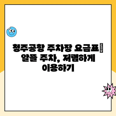 청주공항 주차장 완벽 가이드| 요금, 예약, 주차 꿀팁 | 청주공항, 주차장 정보, 주차 요금, 예약 방법, 주차 팁