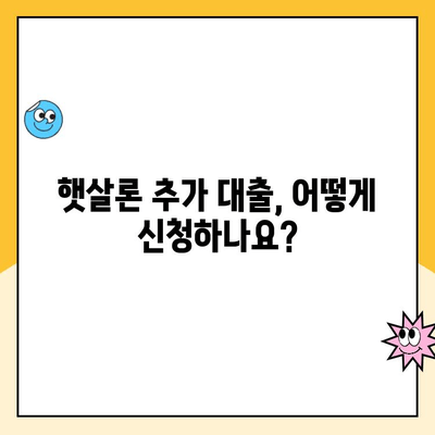 햇살론 온라인 추가 대출, 조건 완벽 정리! | 햇살론, 추가대출, 대출조건, 신청방법, 한도