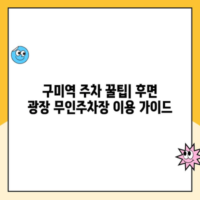 구미역 후면 광장 무인주차장 이용 후기| 요금, 주차 영수증 정보 공유 | 구미, 주차, 후기, 정보